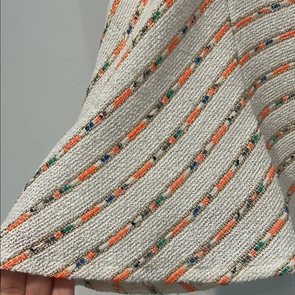 Maeve anthro tweed Striped Orange metallic and ivory Women's Skirt - Picture 3 of 9